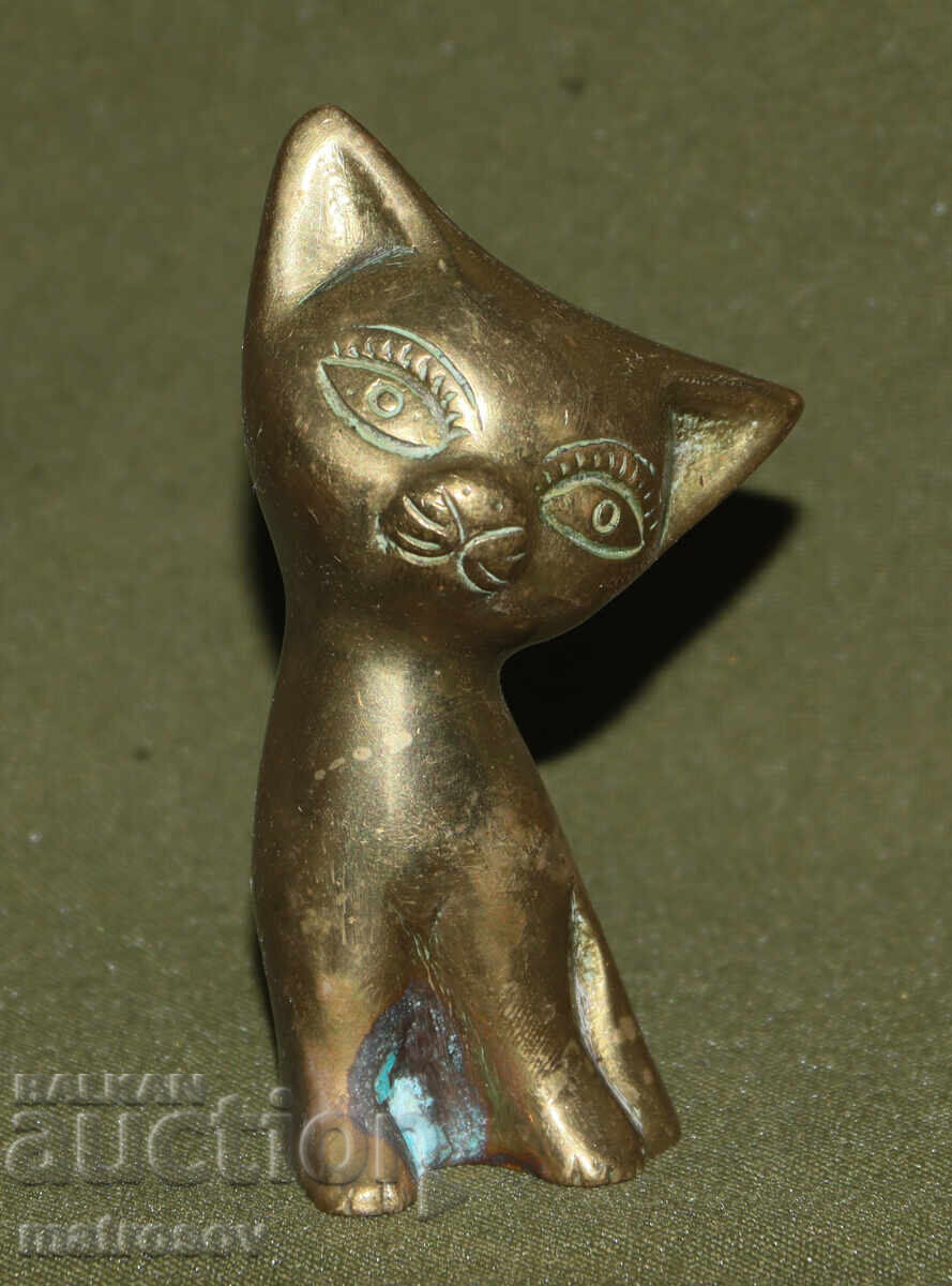 Малка декоративна бронзова фигура коте с цена 100.00 лв. | € 51.13