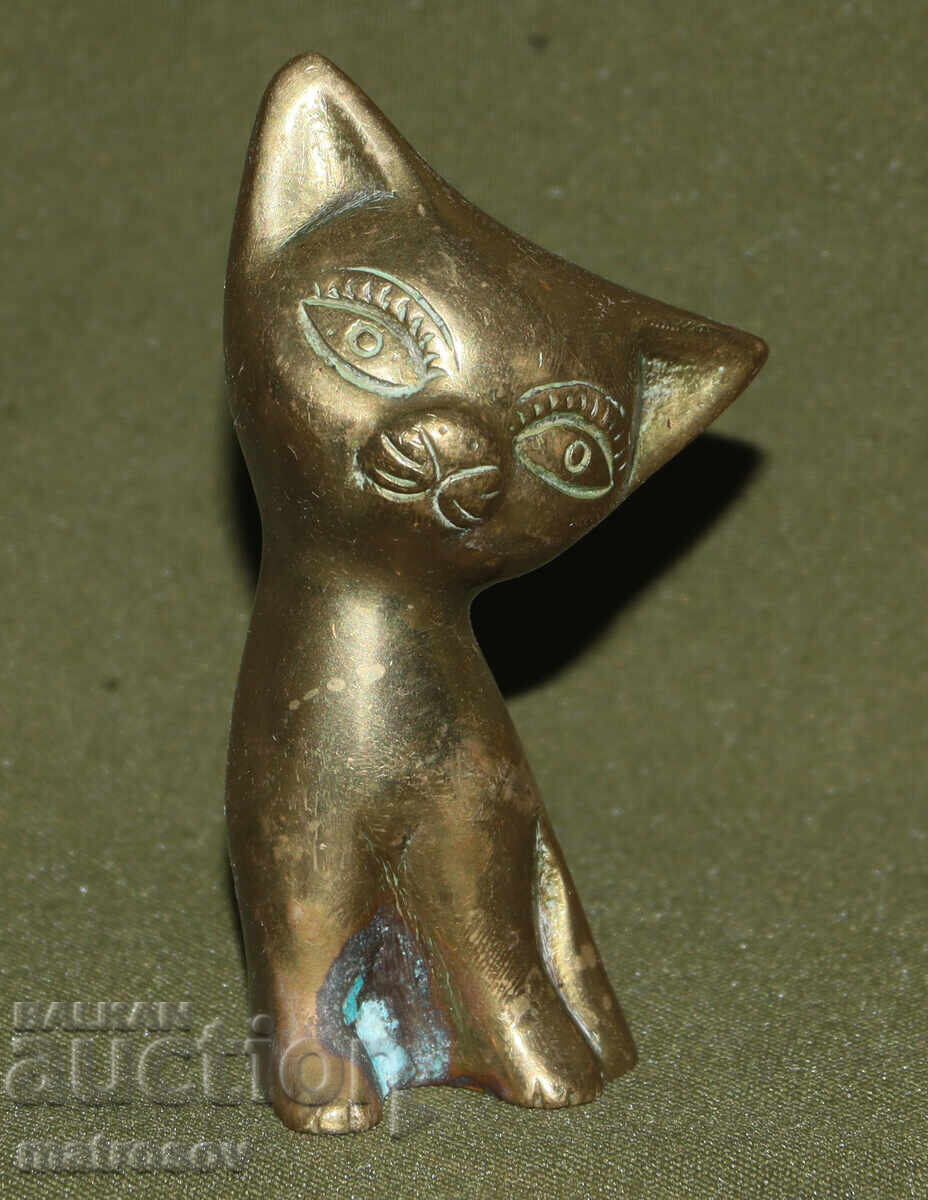 Аукцион Малка декоративна бронзова фигура коте