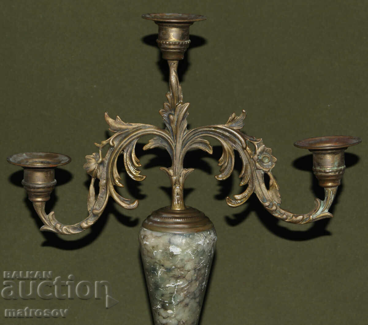 Antique candlestick marble and bronze with price 450.00 BGN | € 230.08
