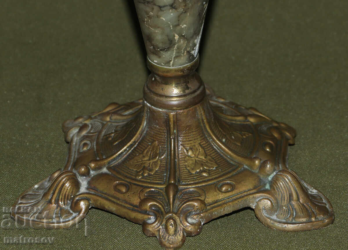 Delivery of Antique candlestick marble and bronze