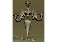 Antique candlestick marble and bronze