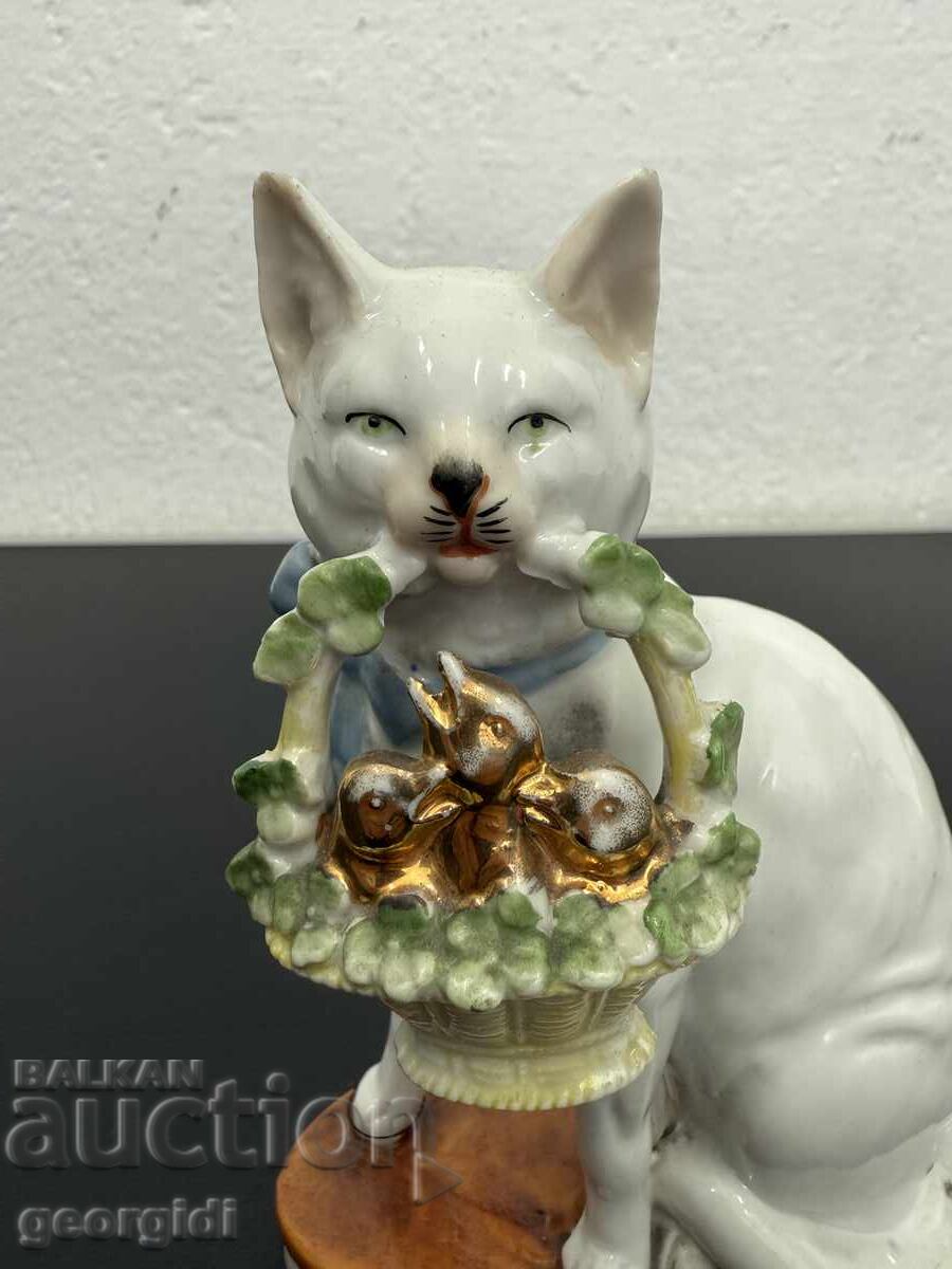 Παλιά πορσελάνινη φιγούρα γάτας - Ges. Gesch №7449 με τιμή 115.00 BGN | € 58.80