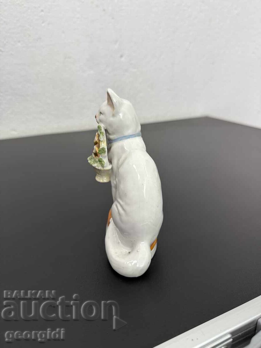 Παράδοση Παλιά πορσελάνινη φιγούρα γάτας - Ges. Gesch №7449