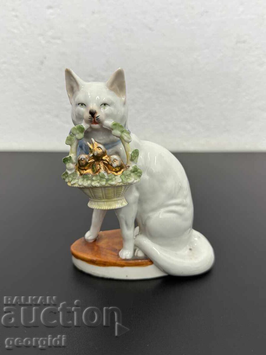 Παλιά πορσελάνινη φιγούρα γάτας - Ges. Gesch №7449