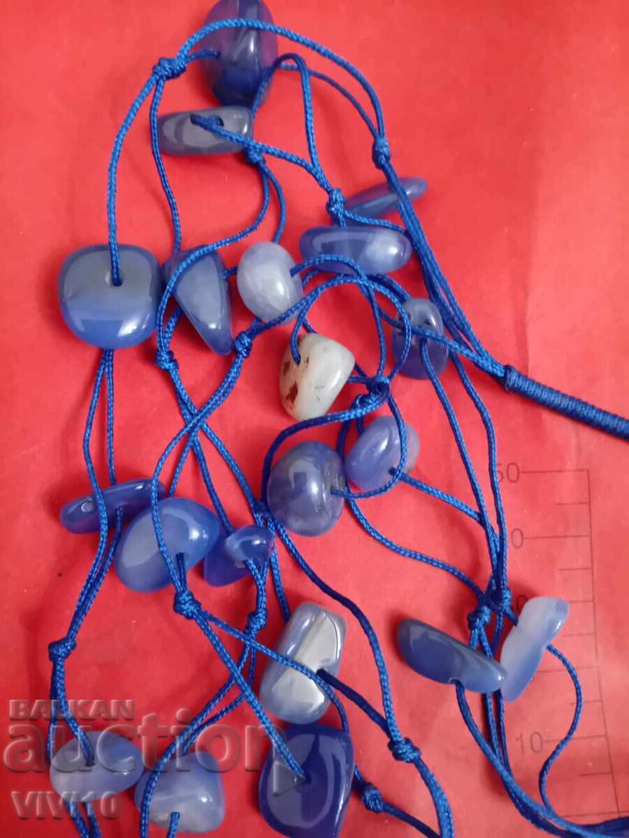 Auction Antique blue glass necklace Auction Antique blue glass necklace