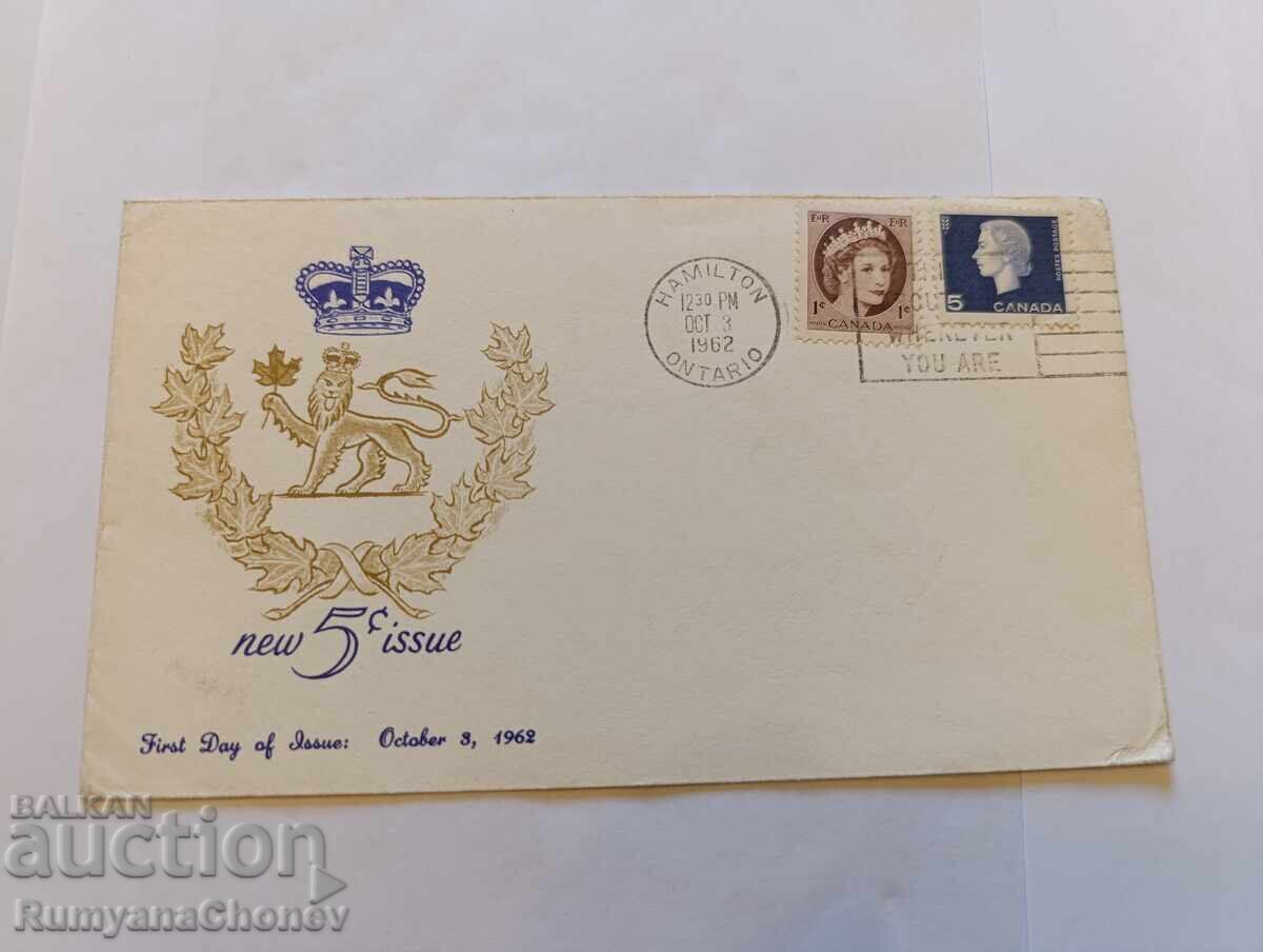 Първодневен плик Канада 1962