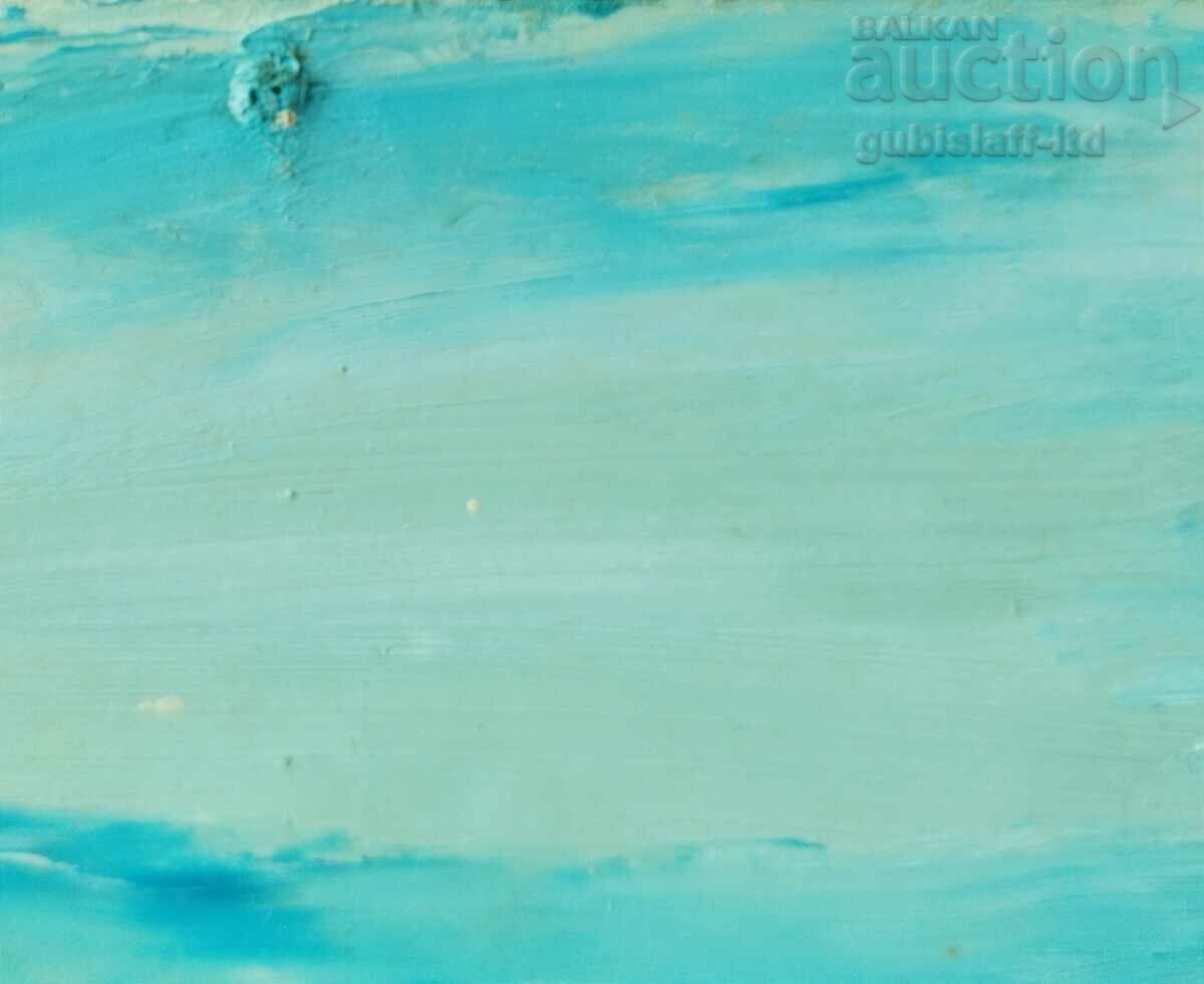 Картина, море, кораб, худ. М.Б., 1990-те год. с цена 120.00 лв. | € 61.36