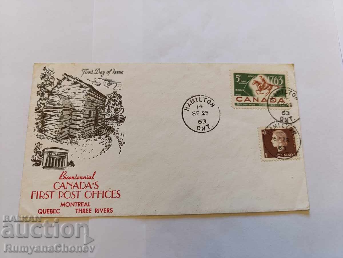 Πρώτη μέρα φάκελος Καναδά 1963