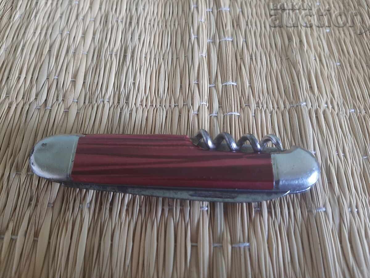 Original German Folding Knife - Vintage Model with Red Handle - 5