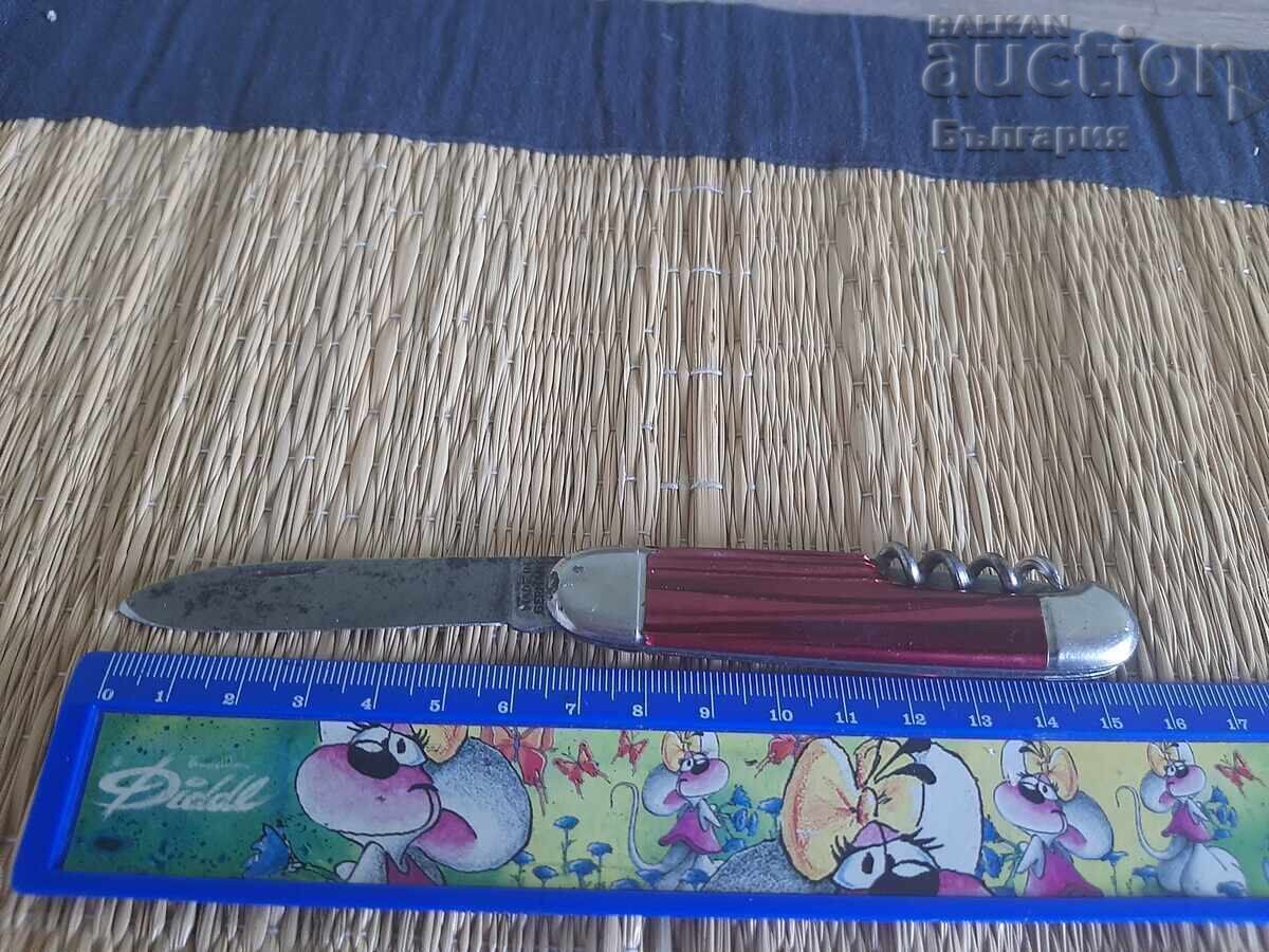 Original German Folding Knife - Vintage Model with Red Handle