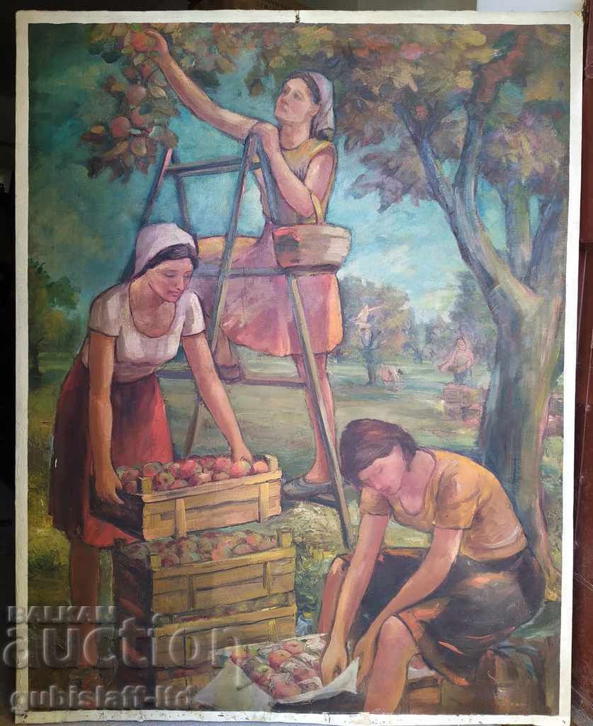 Πίνακας, «Μηλοπεριβόλι», κοινωνική περίοδος, 132x102 εκ. Πίνακας, «Μηλοπεριβόλι», κοινωνική περίοδος, 132x102 εκ.