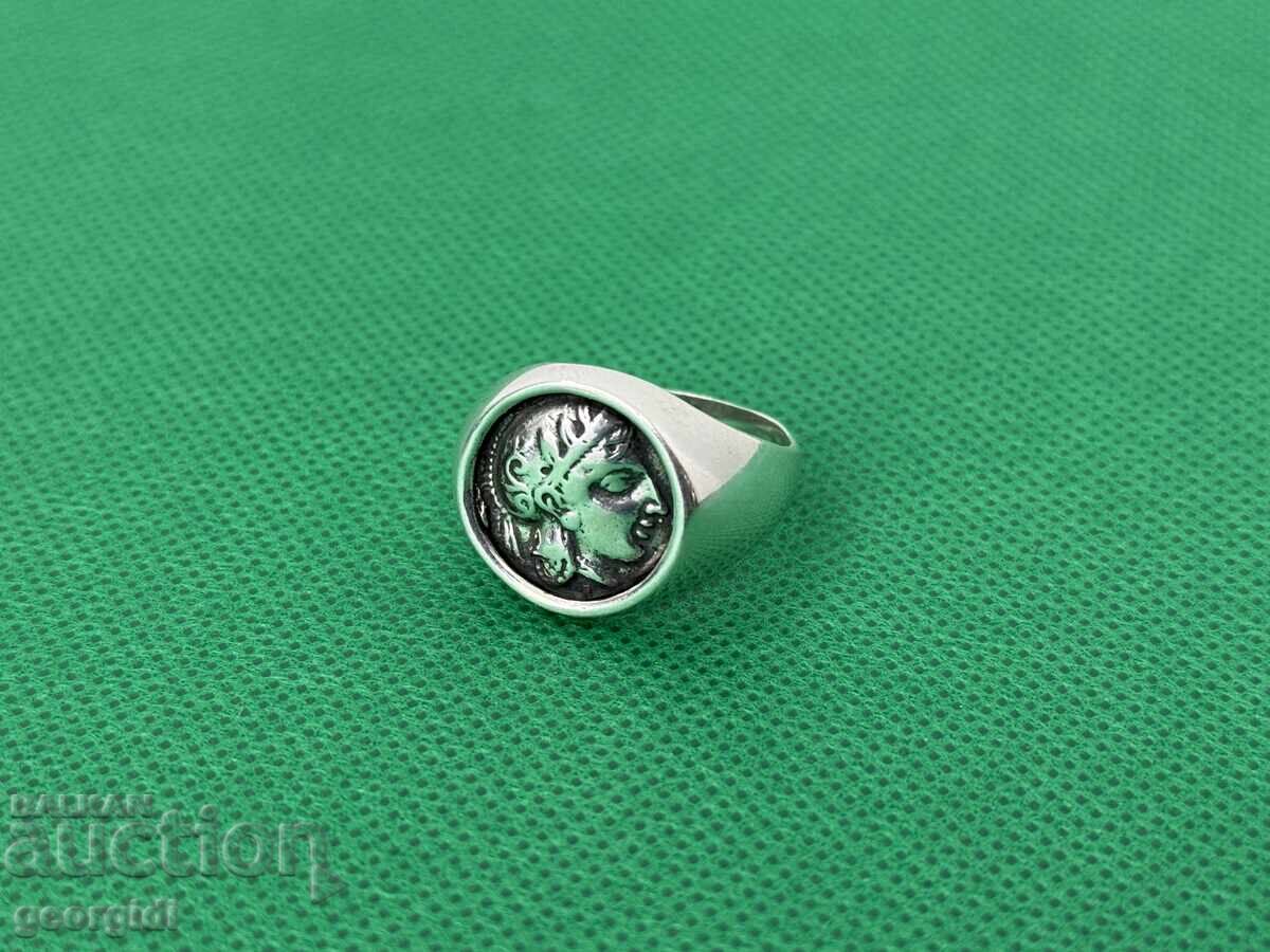 Silver ring with Alexander the Great №7450 Silver ring with Alexander the Great №7450
