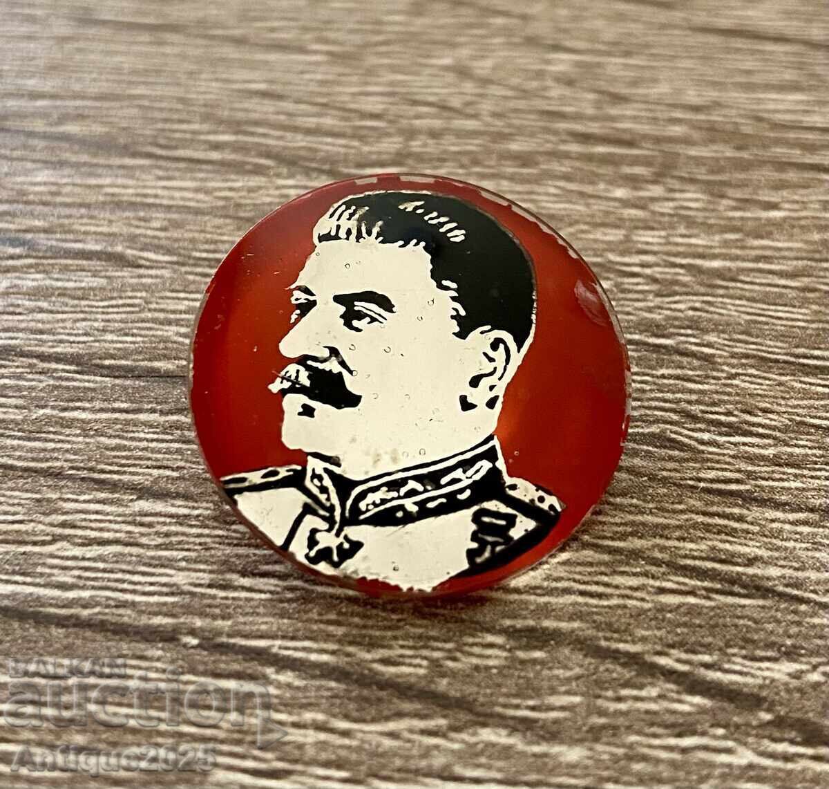 Emblemă vintage cu Iosif Stalin – original din URSS