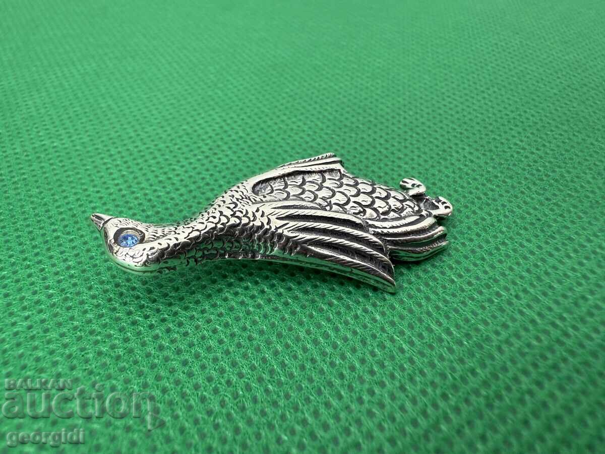 Broșă de argint cu pasăre - Tetraogallus / Cocoș de munte. Nr. 7452 - 5 Broșă de argint cu pasăre - Tetraogallus / Cocoș de munte. Nr. 7452 - 5