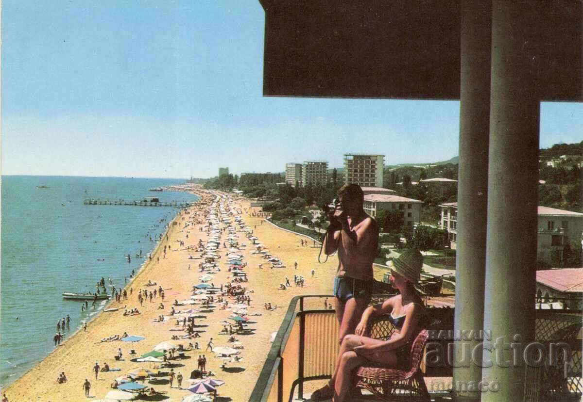 Παλιά καρτ ποστάλ - Χρυσή Ακτή, Η παραλία