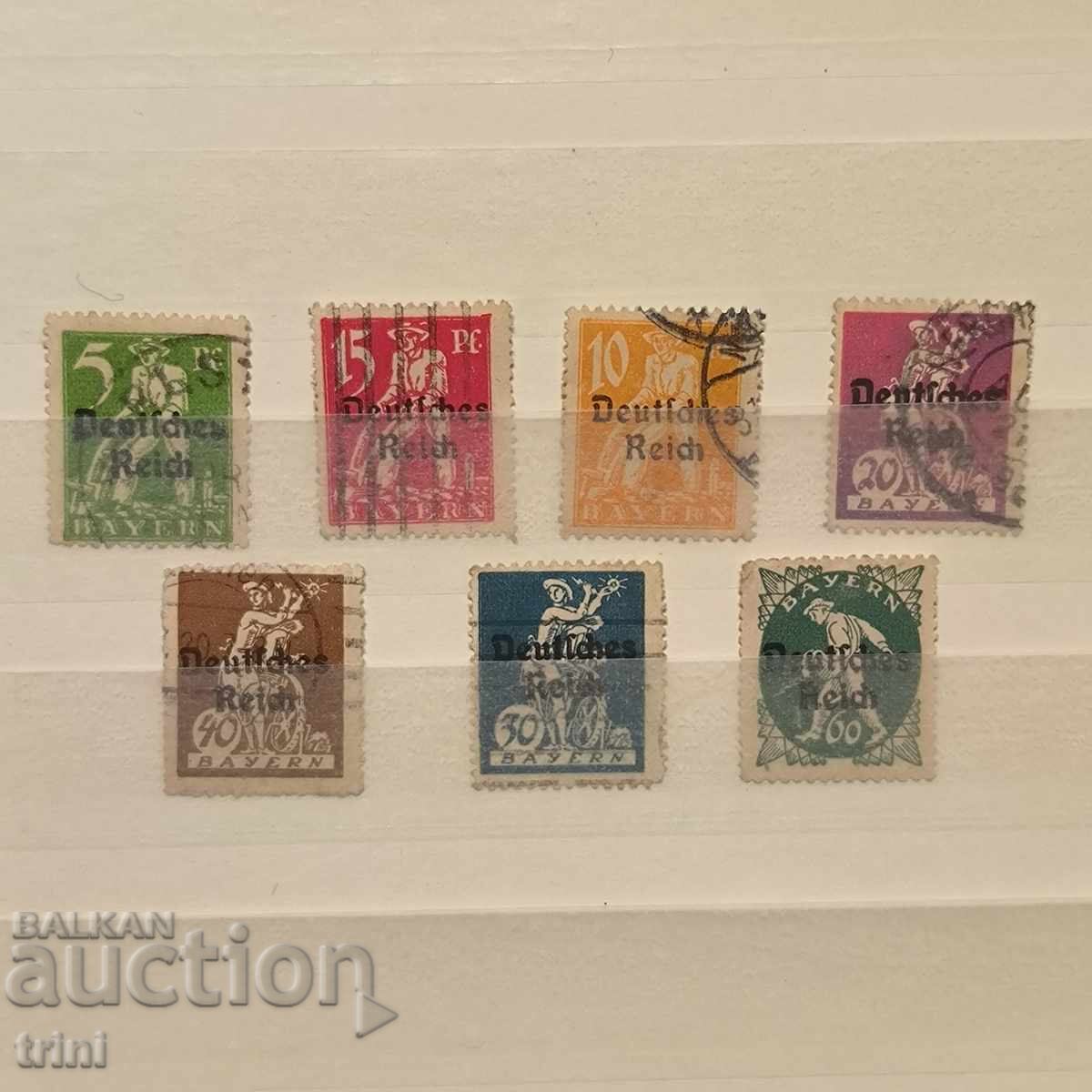 Бавария 1920 г. с надпечатка "Deutsches Reich"