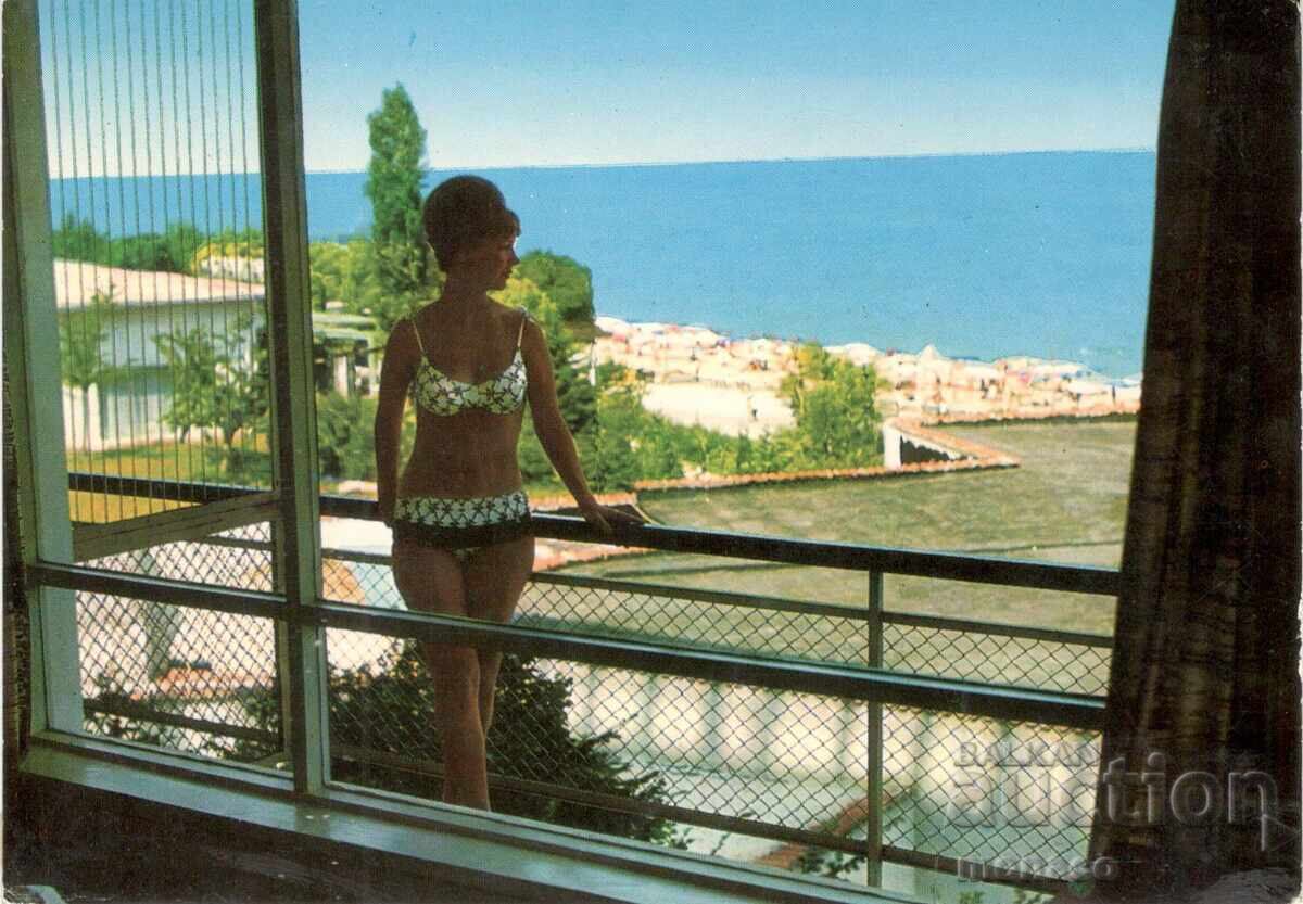 Carte poștală veche - Nisipurile de Aur, Plaja