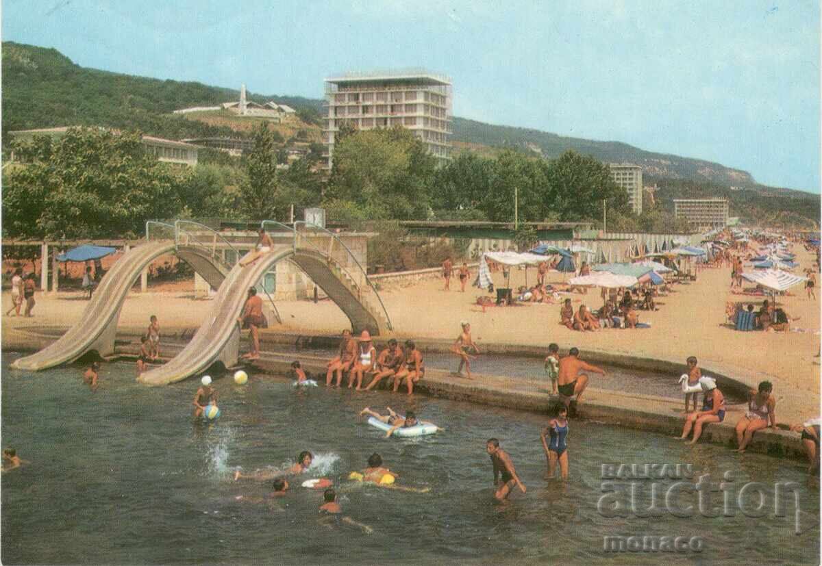 Παλιά καρτ ποστάλ - Χρυσή Ακτή, Η παραλία