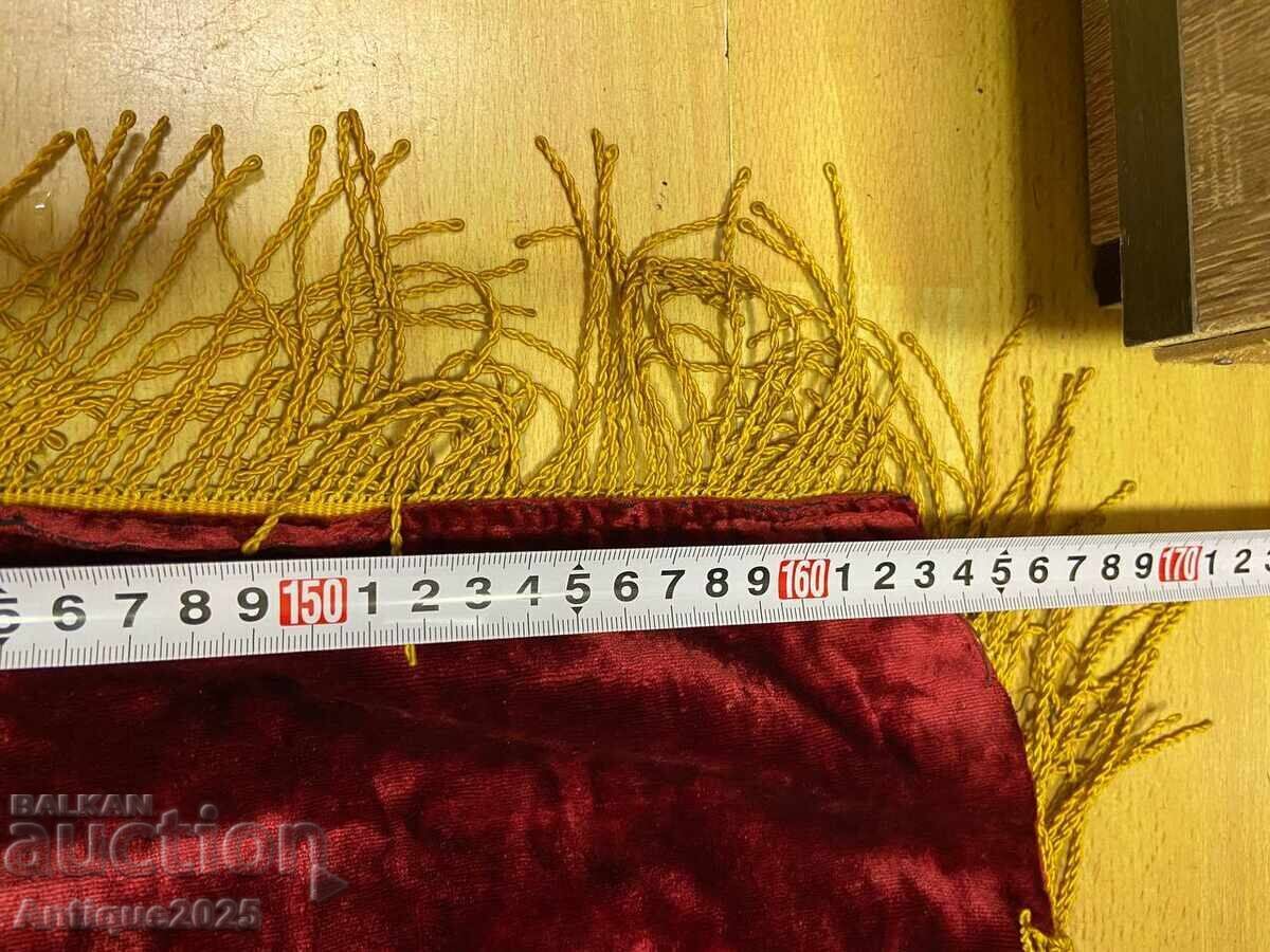 Съветско кадифено знаме с извезан герб на СССР и Ленин - 7 Съветско кадифено знаме с извезан герб на СССР и Ленин - 7