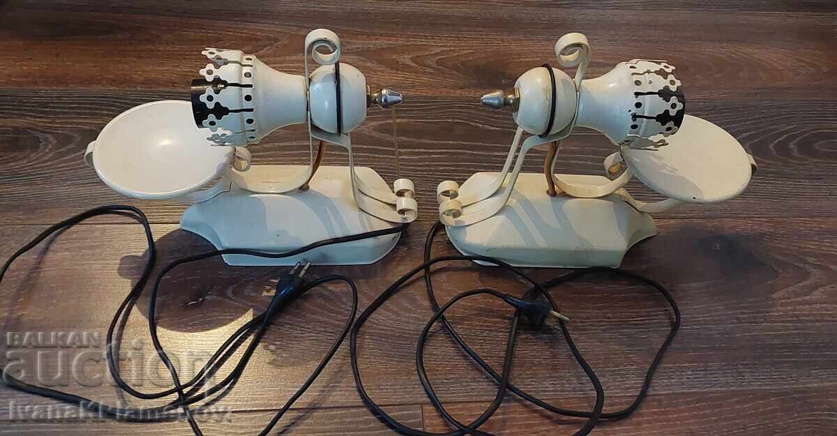 Lămpi retro de perete metalice pentru cunoscători, două bucăți