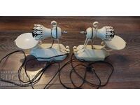 Lămpi retro de perete metalice pentru cunoscători, două bucăți