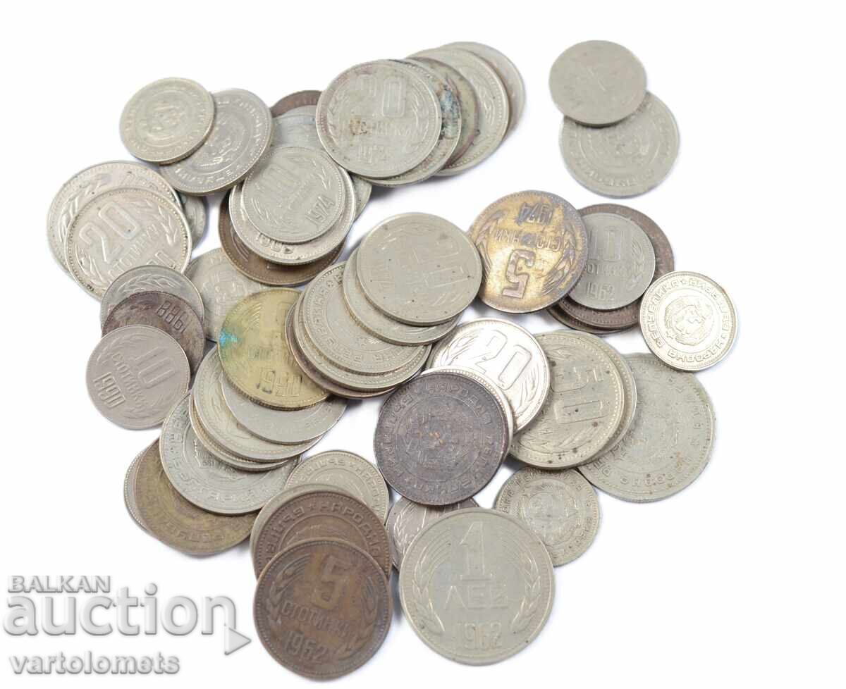 Лот от 60 бр. монети 1954 - 1990 г.  - България соц