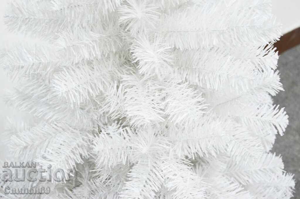 Christmas Snowy white or green fir tree with pine cones + plastic base - 6