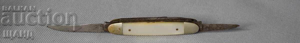 Auction  WII WAR Folding Knife OLD POCKET KNIFE - MOTHER OF PEARL