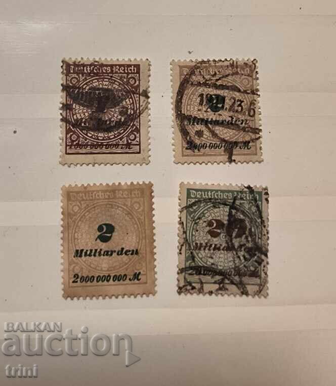 Германия райх 1823 г. надпечатки
