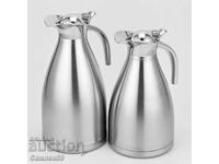 Set 2 termosuri Cheffinger 1L + 1.5L ceainic argintiu