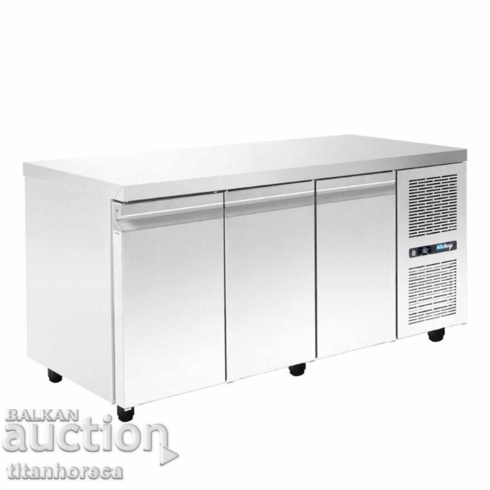 Blat de lucru frigorific profesional cu 3 uși - 458 litri, z