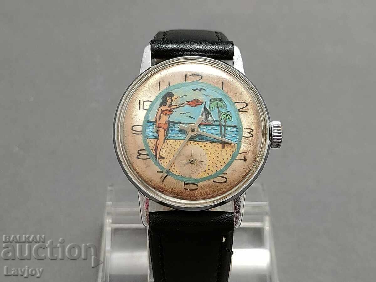 Ρολόι χειρός Raketa με ζωγραφισμένο καντράν με τιμή 90.00 BGN | € 46.02