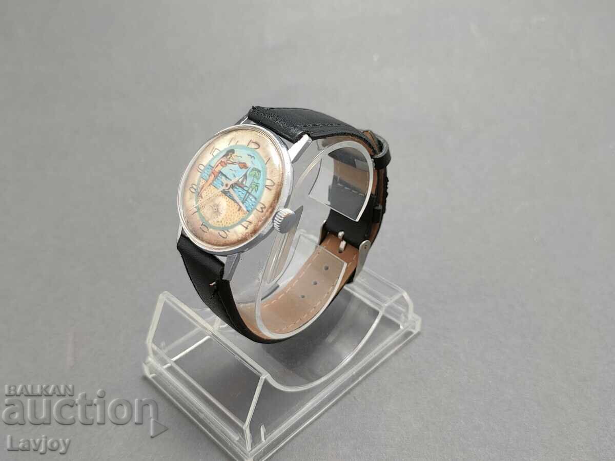 Δημοπρασία Ρολόι χειρός Raketa με ζωγραφισμένο καντράν