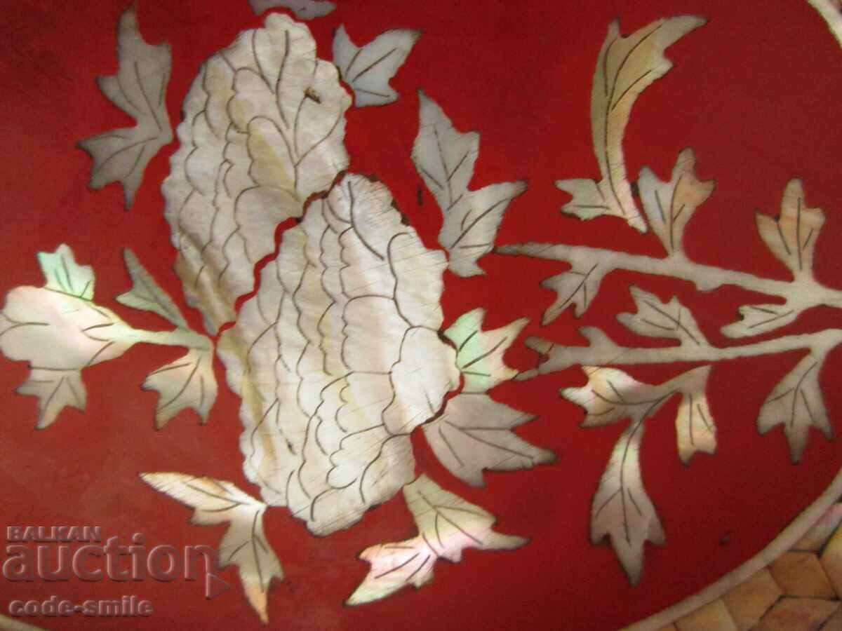 Old mother-of-pearl jewelry box with rich mother-of-pearl inlay - 5