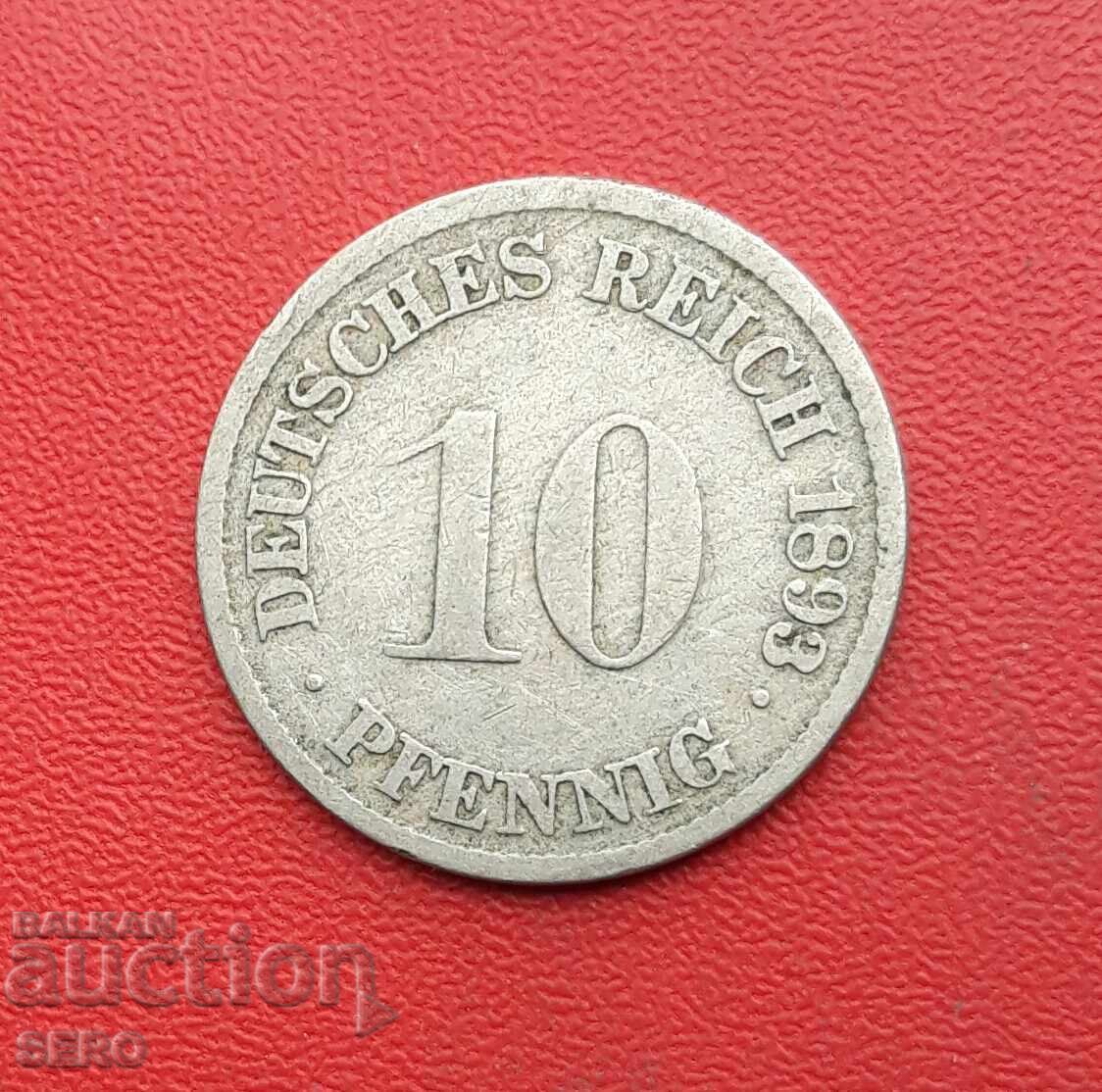 Γερμανία-10 pfennig 1893 G-Karlsruhe