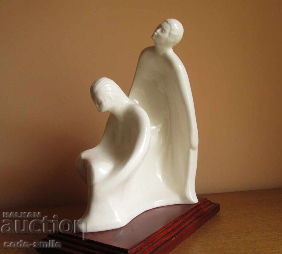 Figurină mare din porțelan, compoziție "Mamă și fiică" - 6 Figurină mare din porțelan, compoziție "Mamă și fiică" - 6