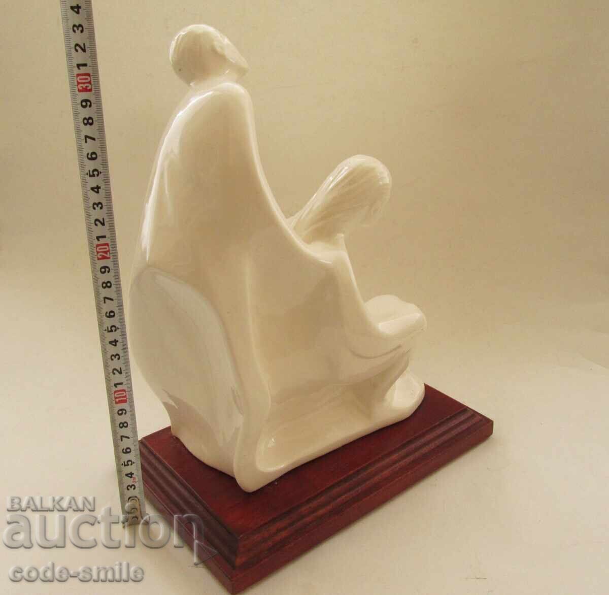 Figurină mare din porțelan, compoziție "Mamă și fiică" - 7 Figurină mare din porțelan, compoziție "Mamă și fiică" - 7