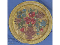 Farfurie decorativă din lemn pictată manual, natură statică