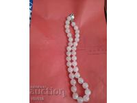 Старинно колие от розов кварц