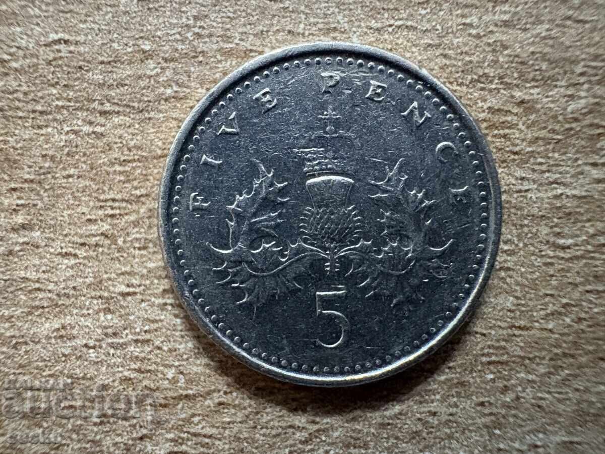 Ηνωμένο Βασίλειο - 5 πένες (1997)