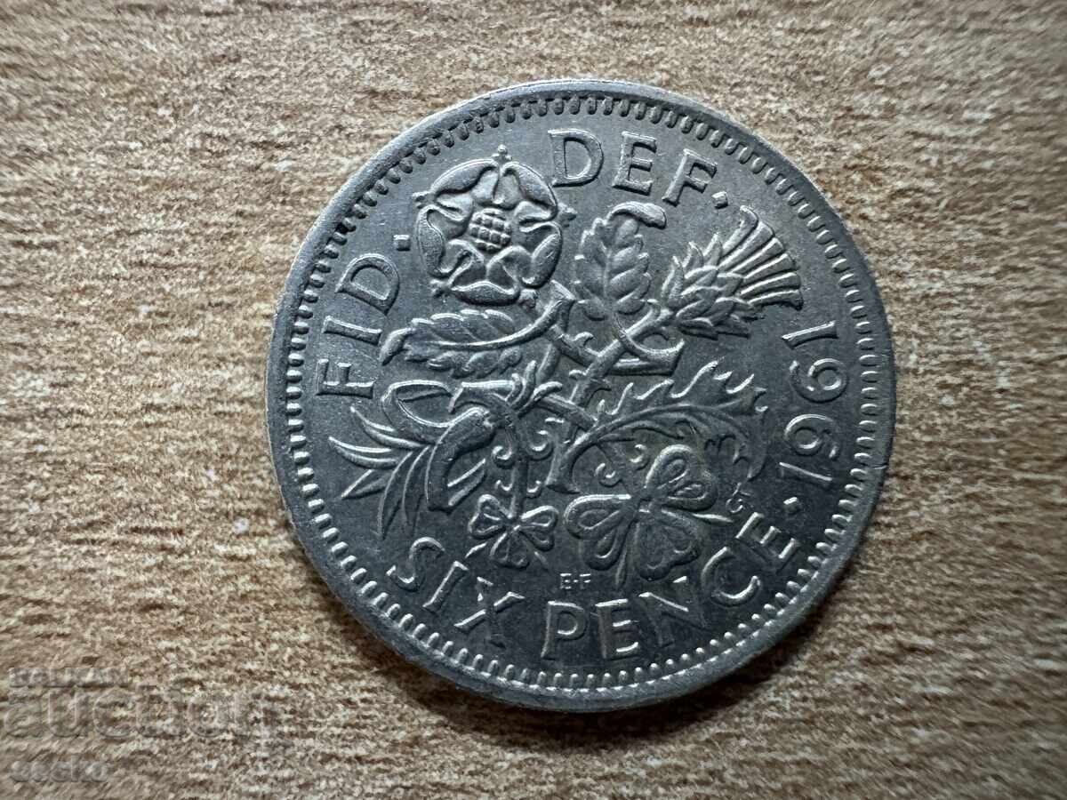 Великобритания - 6 пенса (1961) Великобритания - 6 пенса (1961)