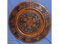 Decorațiune mare sculptată manual din lemn, cupru și alamă