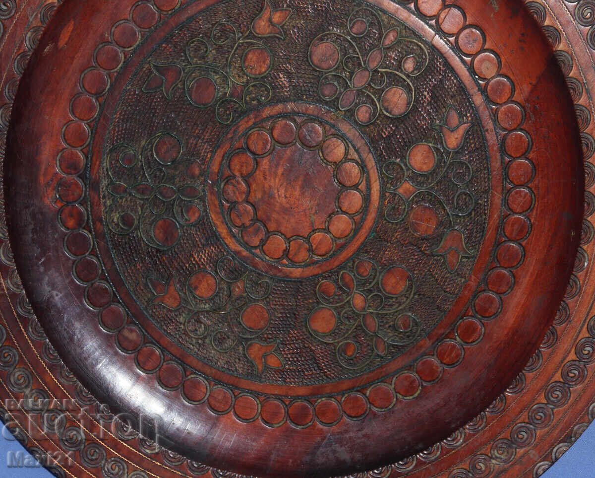 Διακοσμητικό μεγάλο χειροποίητο ξυλόγλυπτο χάλκινο ορείχαλκο - 6