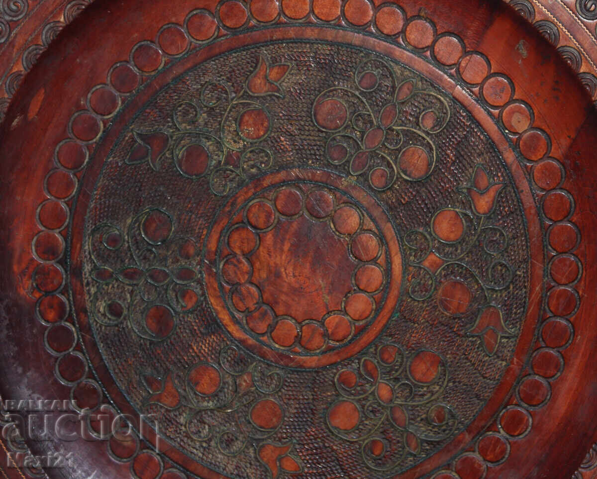 Διακοσμητικό μεγάλο χειροποίητο ξυλόγλυπτο χάλκινο ορείχαλκο - 7