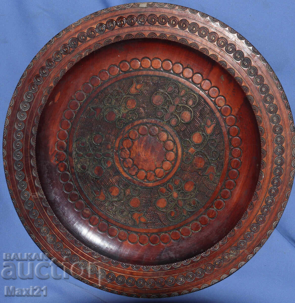 Διακοσμητικό μεγάλο χειροποίητο ξυλόγλυπτο χάλκινο ορείχαλκο