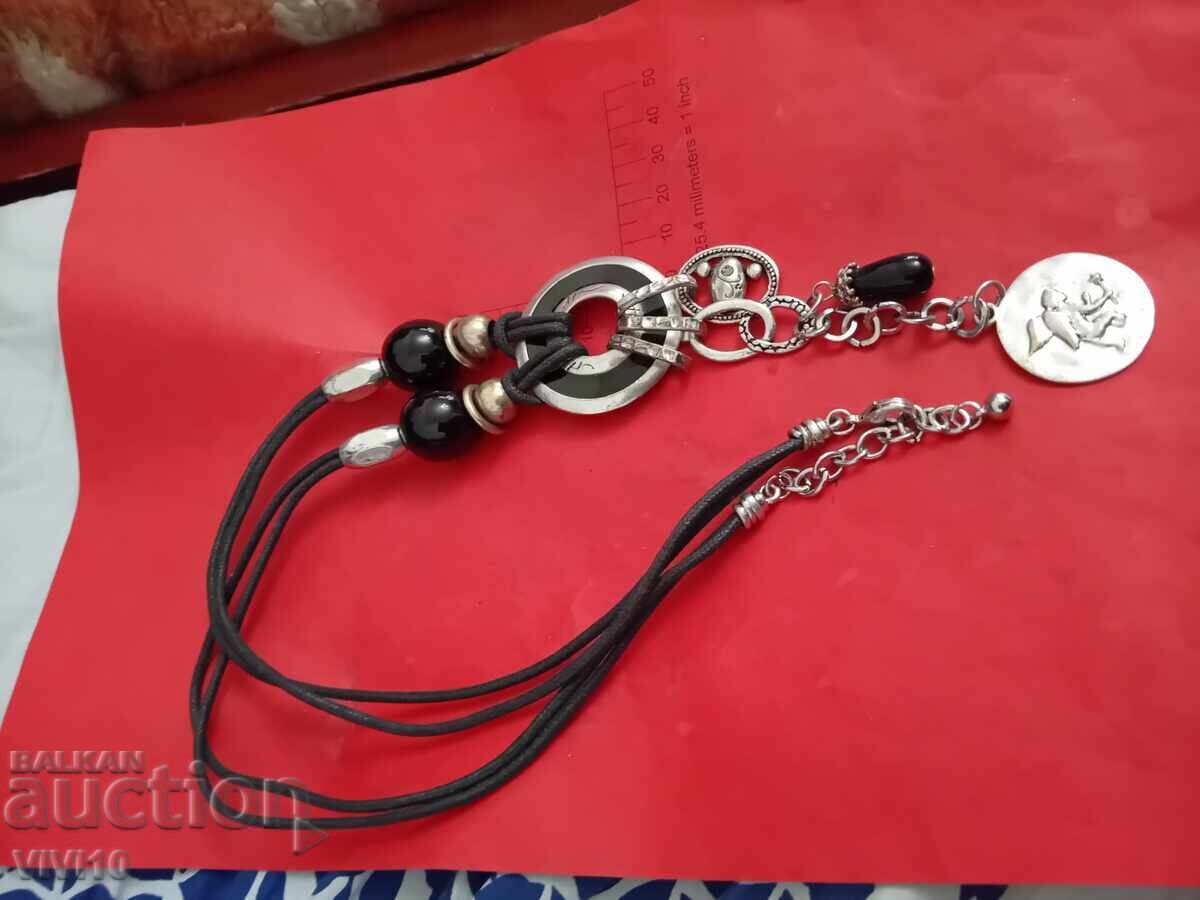 Antique necklace with enamel and stones