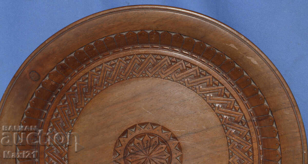 Παράδοση Διακοσμητικό πιάτο χειροποίητο ξυλόγλυπτο