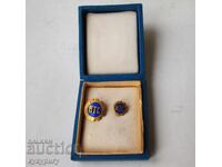 Set of old Socialist NRB badges, pins, enamel, NTS with box