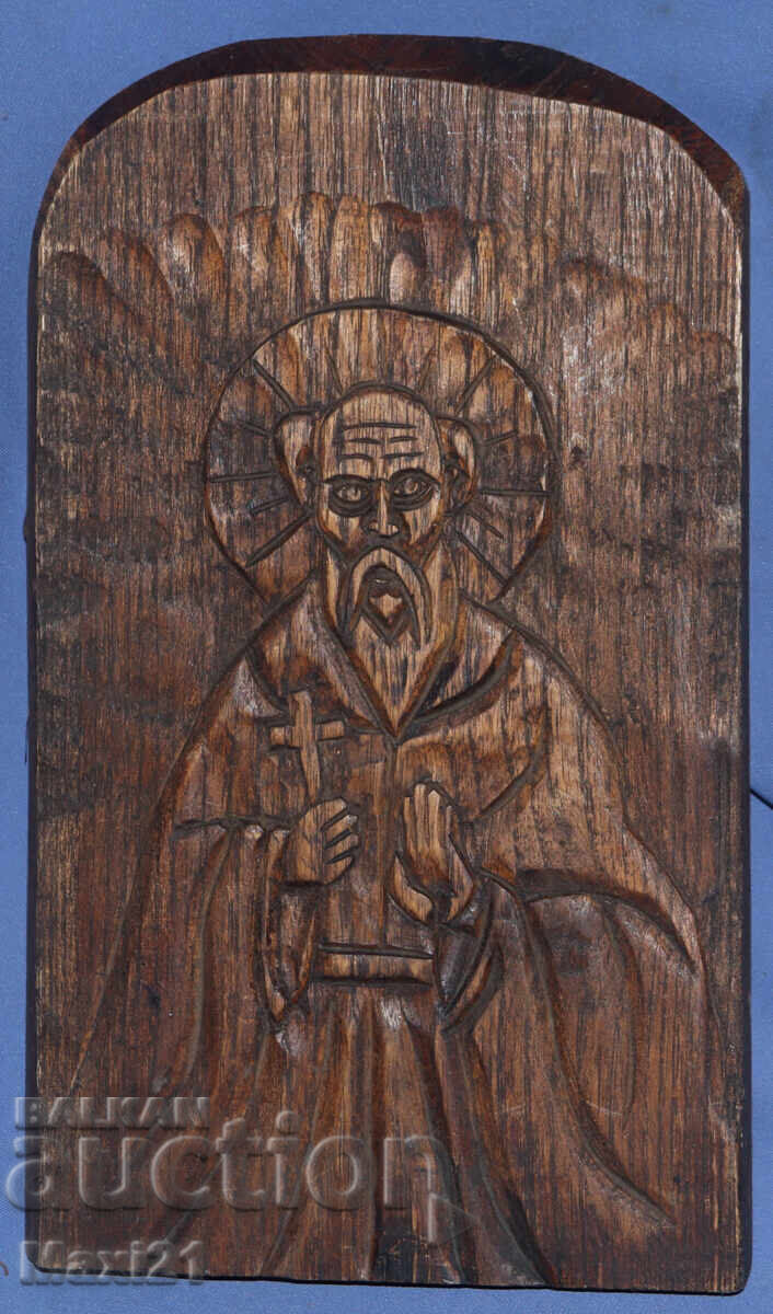 Ръчно резбована дървена икона Св. Николай Чудотворец с цена 150.00 лв. | € 76.69 Ръчно резбована дървена икона Св. Николай Чудотворец с цена 150.00 лв. | € 76.69