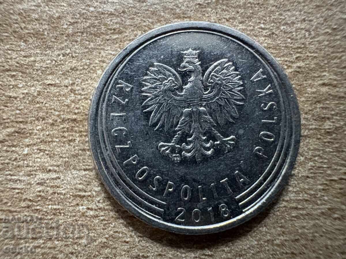 Полша - 20 гроша (2018) с цена 0.20 лв. | € 0.10